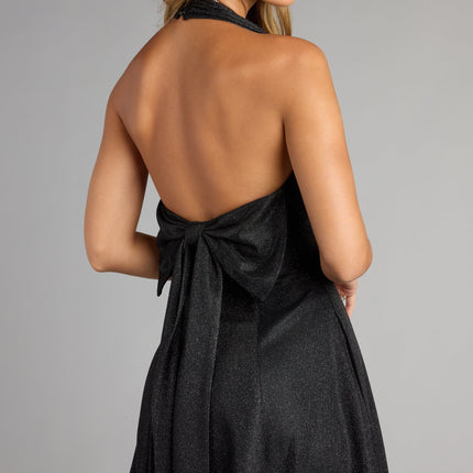 Windsor Anika Glitter Bow Skater Mini Dress