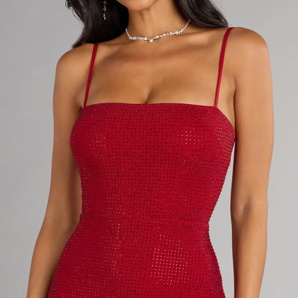 Melanie Rhinestone Lace-Up Bodycon Mini Dress — photo 8
