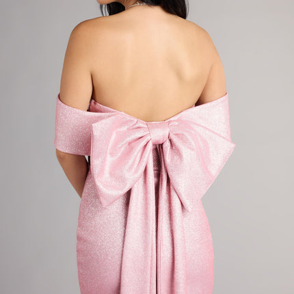Lucinda Glitter Bow Mini Dress — photo 7
