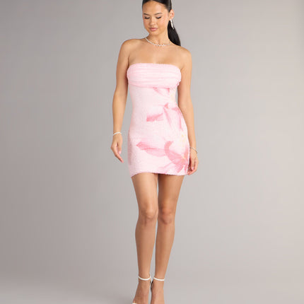 Windsor Hilary Tropical Floral Bead Mini Dress