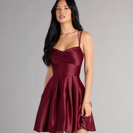 Isabelle Satin Lace-Up Dress With Pockets — photo 1