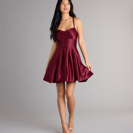 Isabelle Satin Lace-Up Dress With Pockets — photo 3