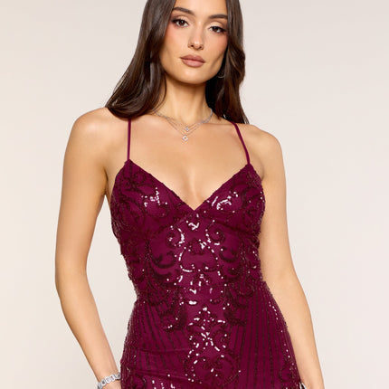 Alessia Sequin Lace-Up Mini Dress — photo 8