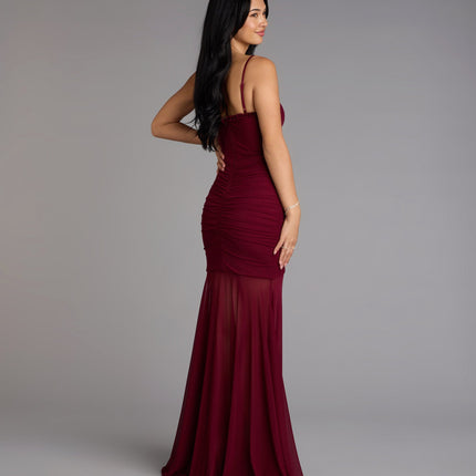 Windsor Sherrie Mesh Slit Mermaid Formal Dress