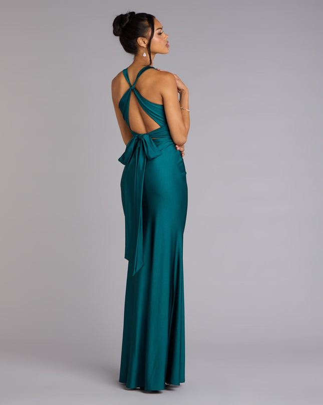 Windsor Adrianne Plunge Bow Mermaid Formal Dress