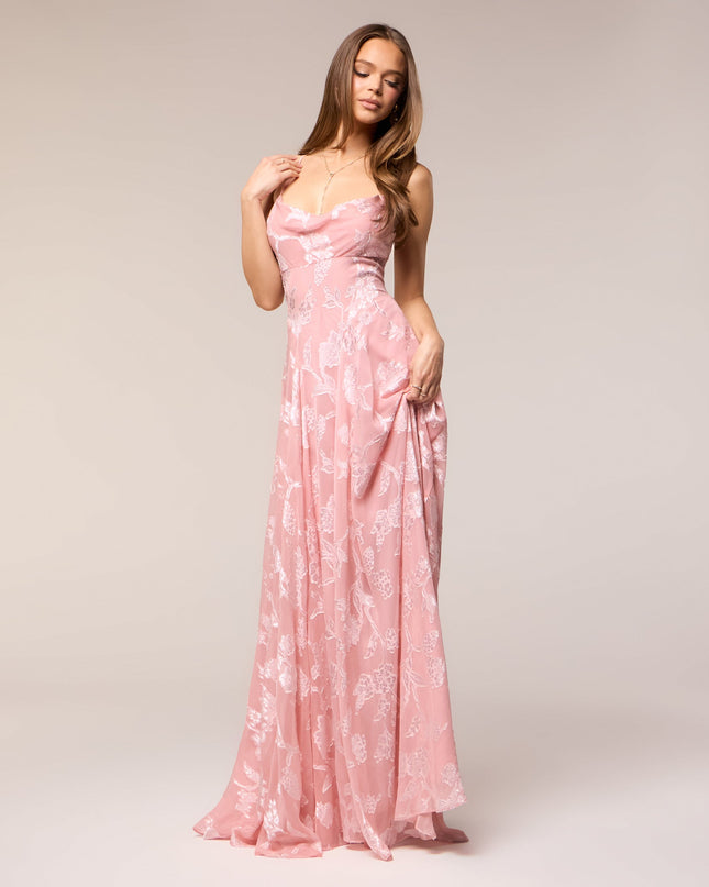 Windsor Vivienne Floral Brocade Lace-Up Dress