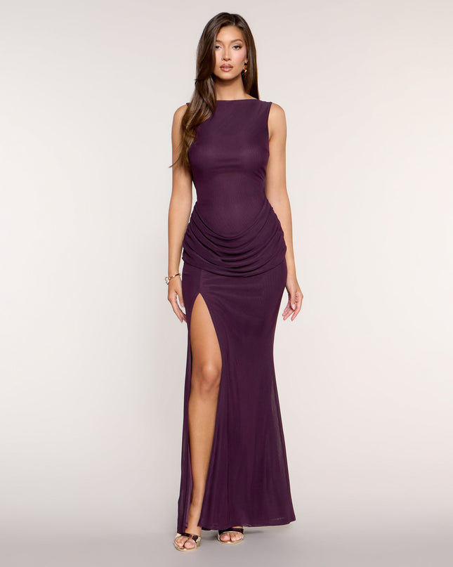 Windsor Hallie Cowl Back Front Slit Mermaid Dress