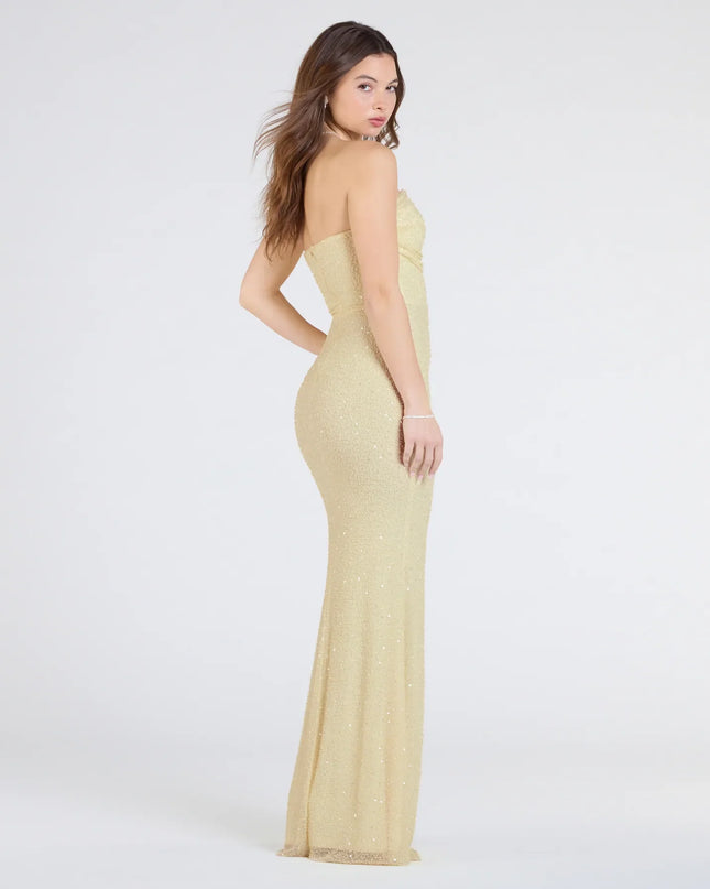 Windsor Cindy Beaded Strapless Column Formal Dress
