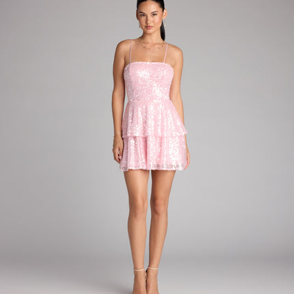 Twirl Queen Vibes Sequin Skater Dress — photo 3