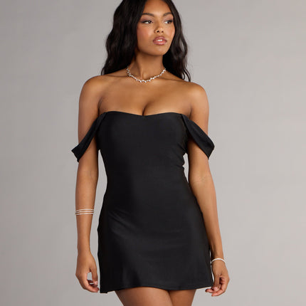 Effortless Charm Off-The-Shoulder Mini Dress — photo 1