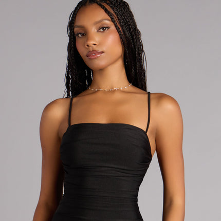 Effortless Confidence Lace-Up A-Line Mini Dress — photo 8