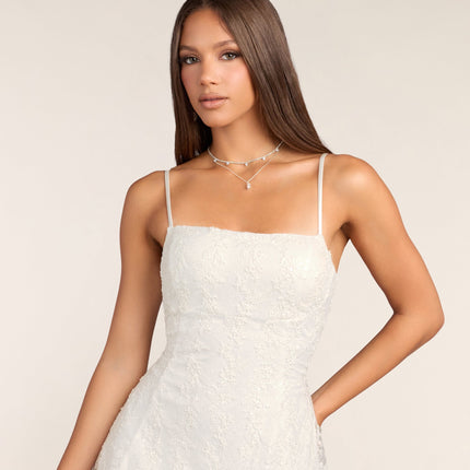 Forget Me Not Lace-Up Sequin Lace Mini Dress — photo 5