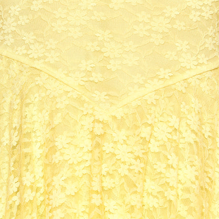 Sunlit Flirt Floral Lace Ruffle Skater Dress — photo 5