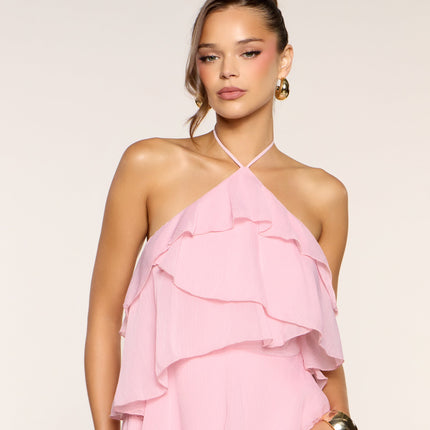 Rosé Season Ruffle Mini Dress — photo 4