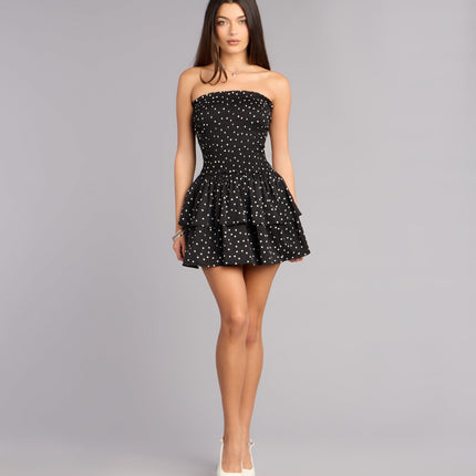 Cute Entrance Polka Dot Ruffle Skater Dress — photo 3