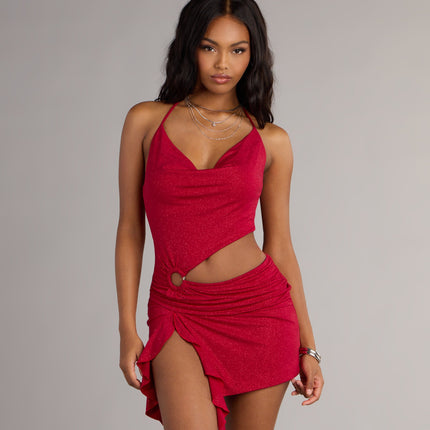 All Eyes On You Glitter Knit Cutout Mini Dress — photo 1