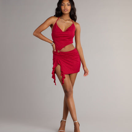All Eyes On You Glitter Knit Cutout Mini Dress — photo 4