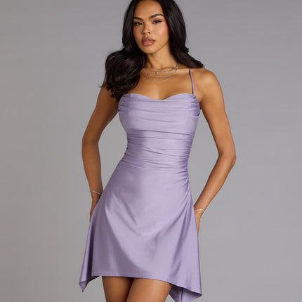 Set The Vibe Asymmetric A-Line Mini Dress — photo 5