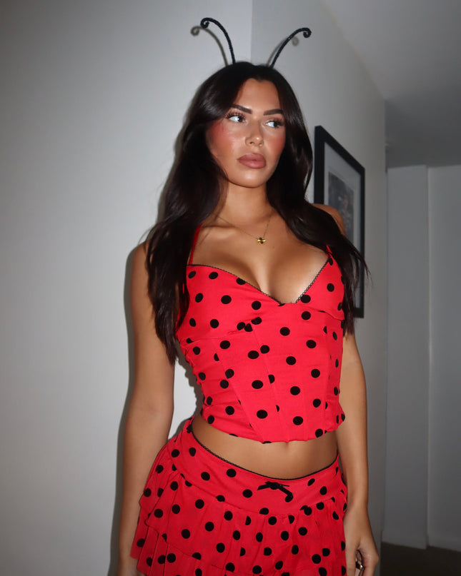 Lucky Ladybug Polka Dot Bustier Top — photo 1