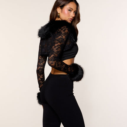 Windsor Lace Affair Removable Faux Fur Bolero