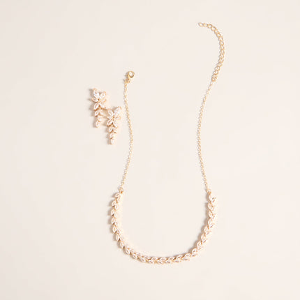 Windsor Petal Gleam Rhinestone Necklace And Earrings Set