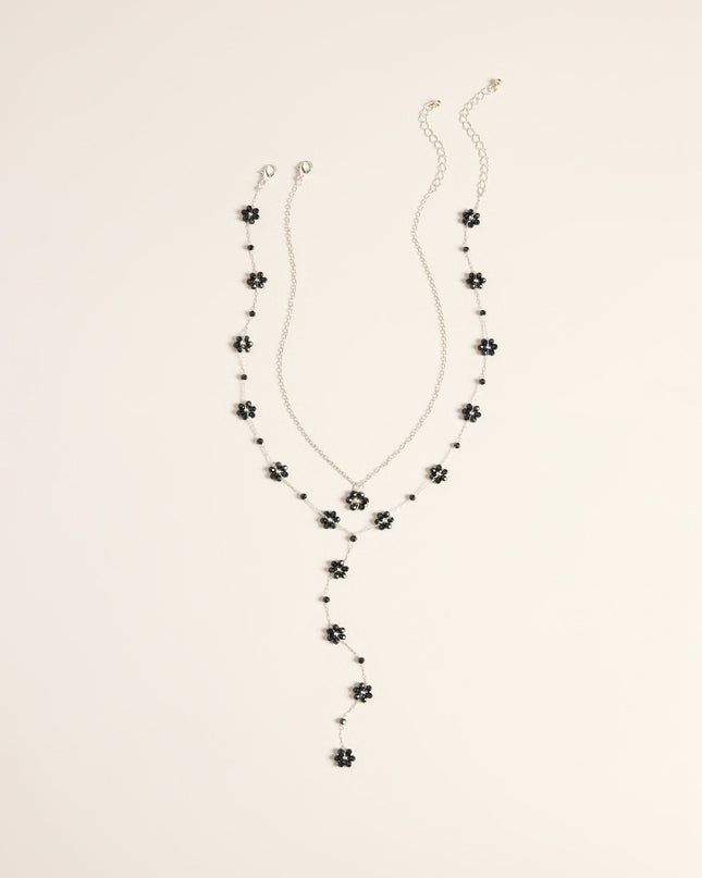 Petal Drop Floral Lariat Necklace Set — photo 1