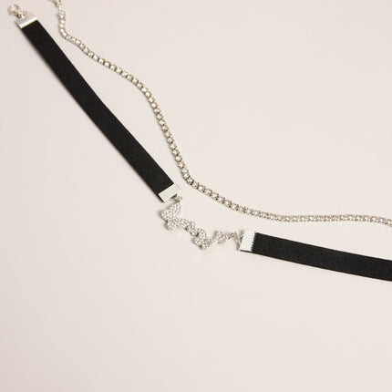 Double Take Rhinestone Butterfly Choker Set — photo 2