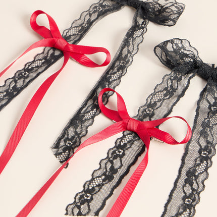Knot Your Average Lace And Ribbon Hair Bow Set — photo 2
