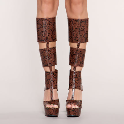 Windsor High Drama Faux Leather Cutout Platform Heels