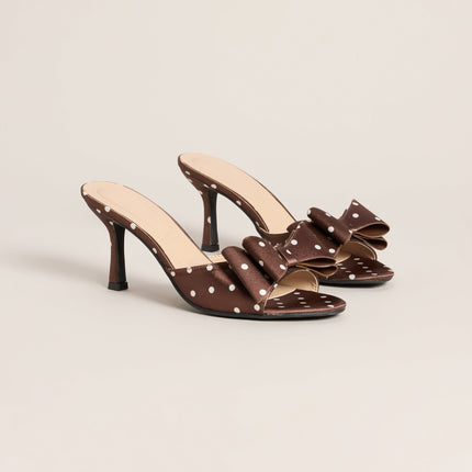Windsor Poised Step Polka Dot Bow Mules