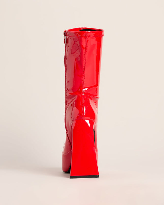 Step It Up Patent Faux Leather Platform Boots — photo 5