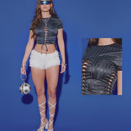 Windsor Chic Fairytale Tiered Lace Hot Shorts