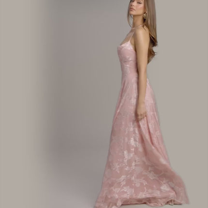 Windsor Vivienne Floral Brocade Lace-Up Dress