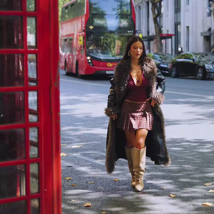 Windsor City Drama Faux Fur Trench Coat